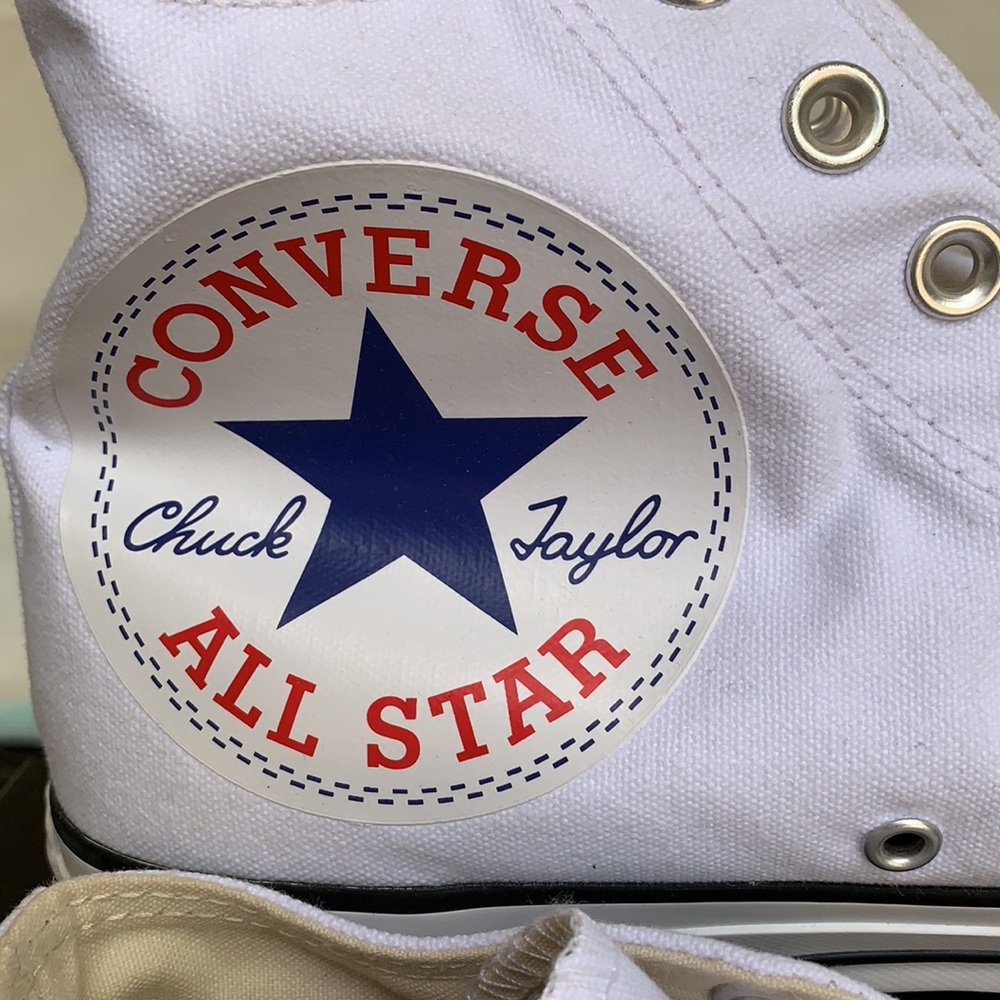 CONVERSE CTAS HI WHITE/WHITE/BLACK MENS - Picture 5 of 16